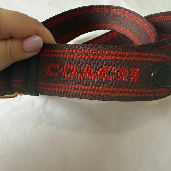 Coach Handbags - Coach Brown and Red Logo Strap
